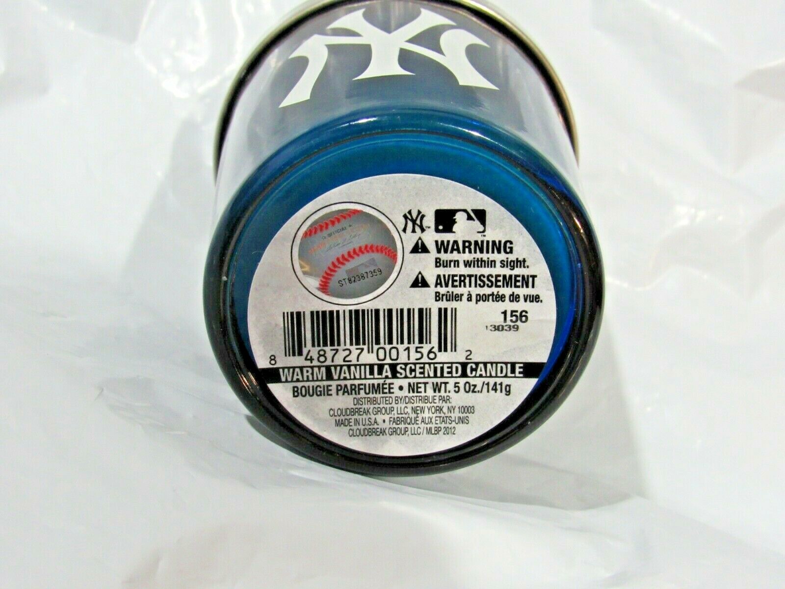 New York Yankees Candle Scent WARM VANILLA Officially Licensed by MLB Net Wt 5oz gallery