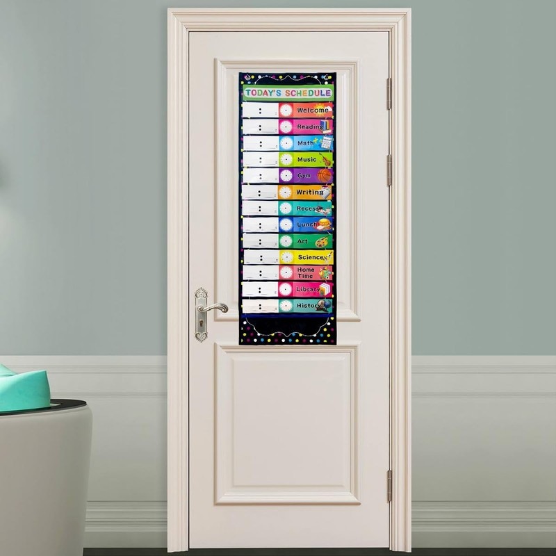 Daily Schedule Pocket Chart Educational Pocket Chart for Classroom Office Hom... gallery