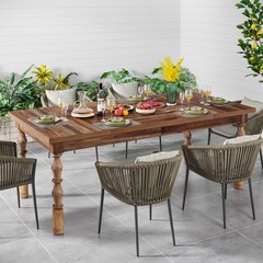 62.2” Modern Dining Table Large Rectangular Wooden Kitchen Table for 4-6 People