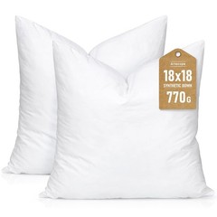 Synthetic Down Pillow Insert, 18×18 Down Alternative Throw Pillow Insert. Ultra