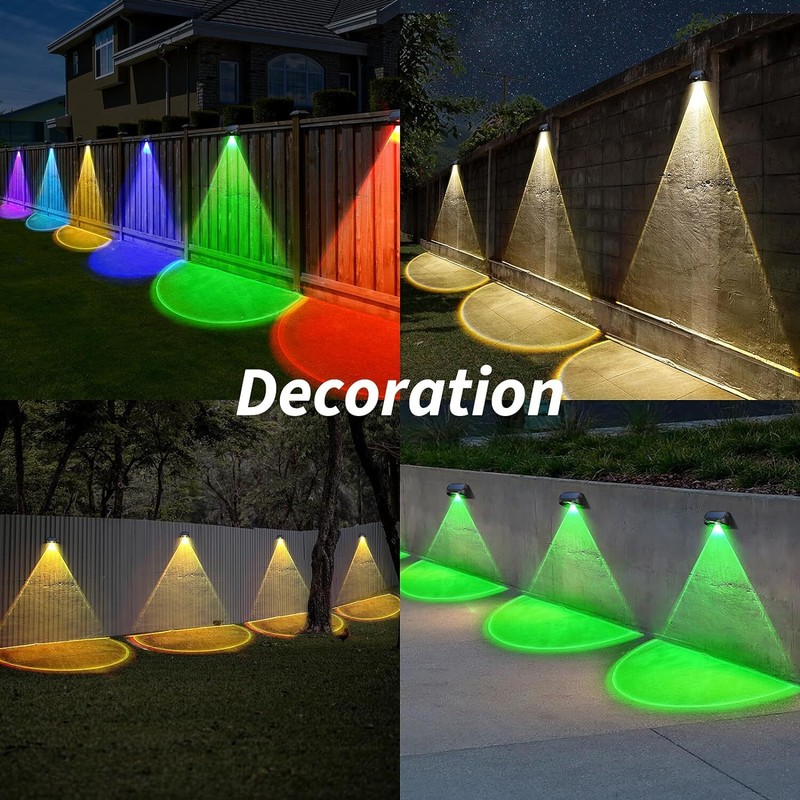 4Pack LED Solar Power Fence Lights Deck Door Wall Stair Step Outdoor Garden Lamp gallery