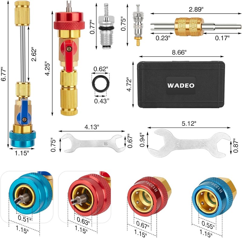 US-FREESHIP Valve Core Quick Remover Installer Tool Set, High Low Pressure gallery