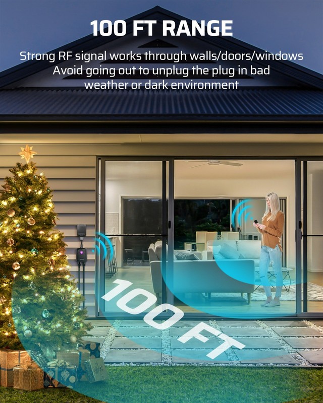 DEWENWILS Outdoor Wireless Remote Control Outlet Switch, 7 Inch Extension Cord gallery