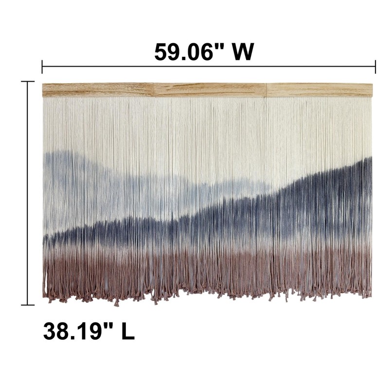 Extra Large Macrame Wall Hanging Tapestry - Boho Mountain Dip-Dye Decor 59"x38 gallery