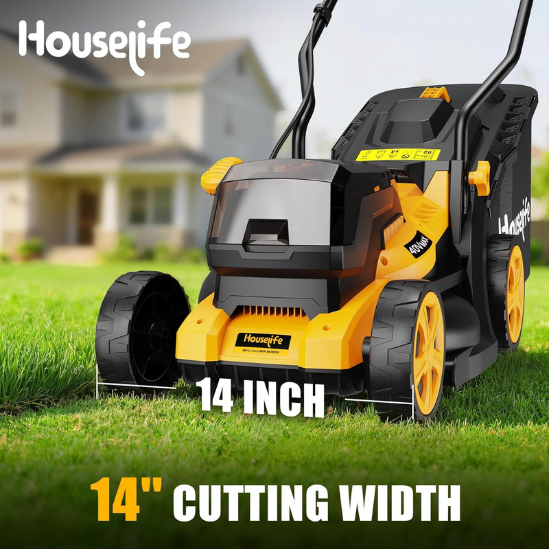 40V Cordless Lawn Mower Compatible with Dewalt 2X20V MAX Battery, 14 Inch Electr gallery