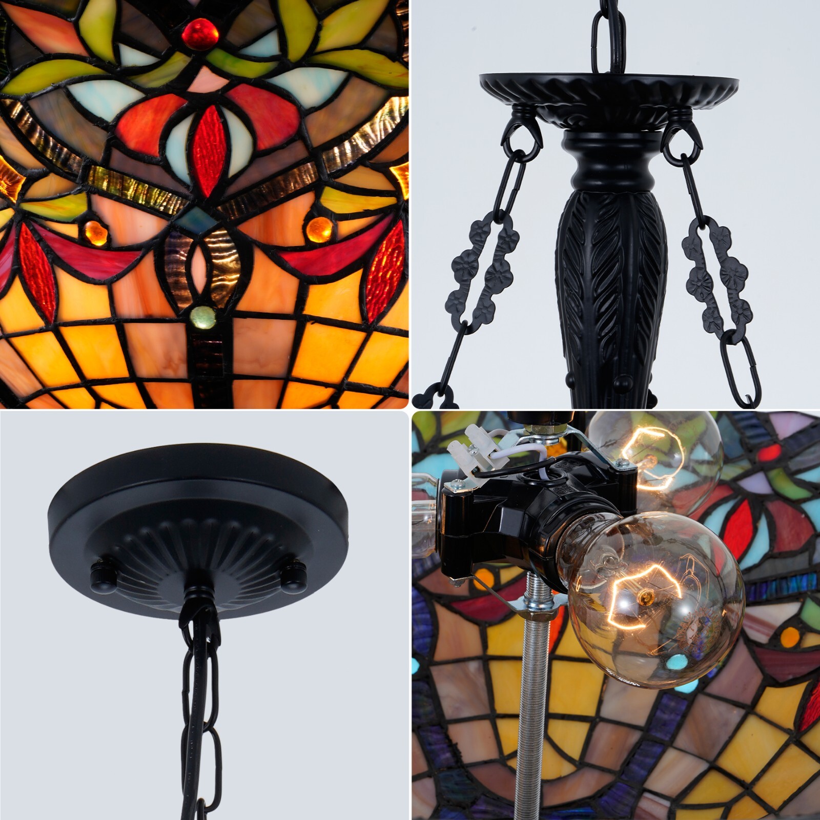 Antique Style Stained Glass Chandeliers for Dining Living Room Stairway Foyer En gallery