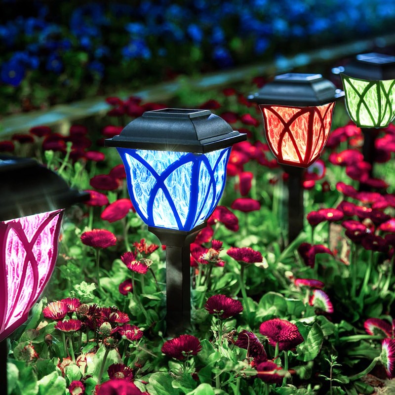 8Pack LED Solar Pathway Stake Lights Outdoor Garden Walkway Lawn Landscape Lamp gallery