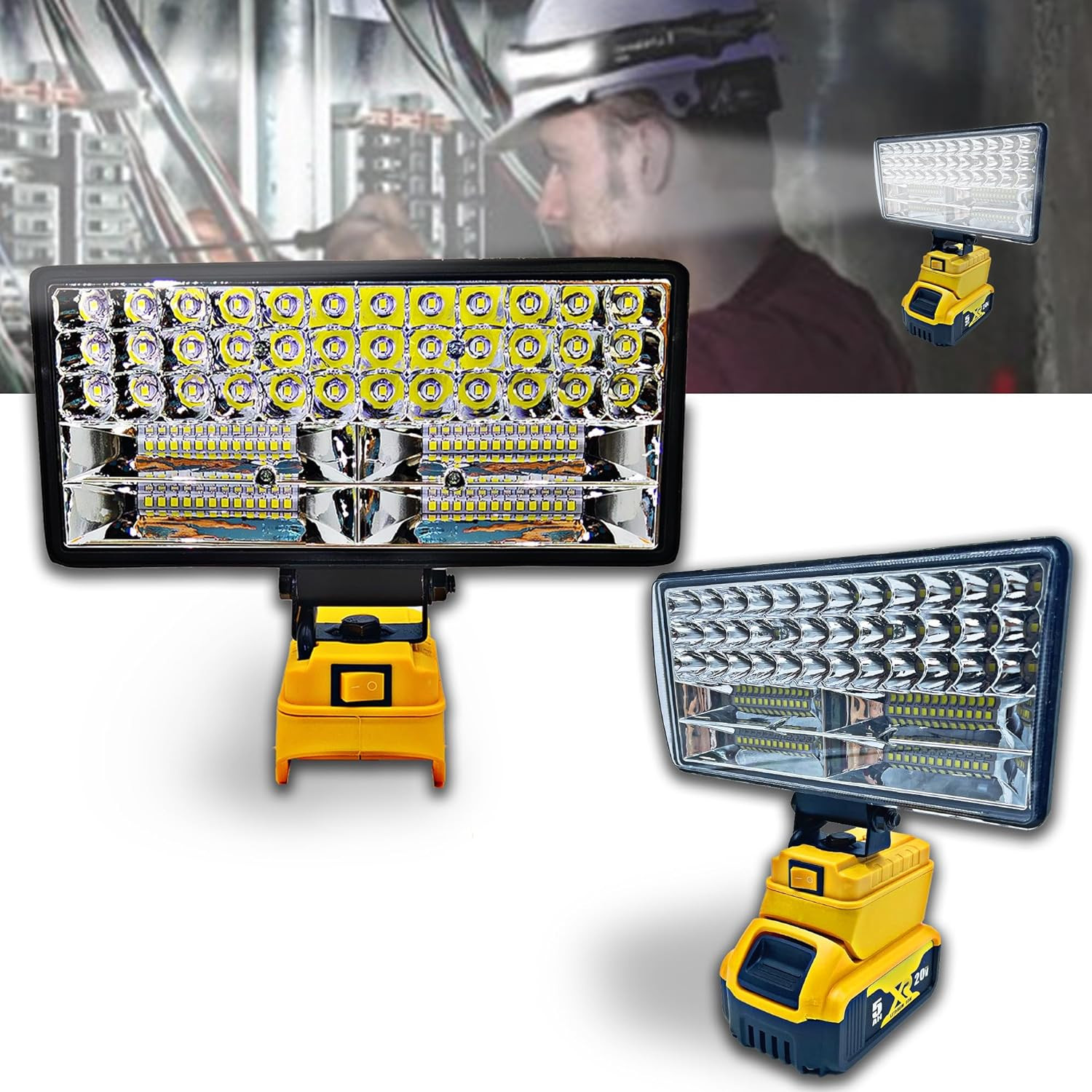 Cordless LED Work Light for Dewalt 20V Battery，90W 5400LM Wide Beam Flood Lig... gallery