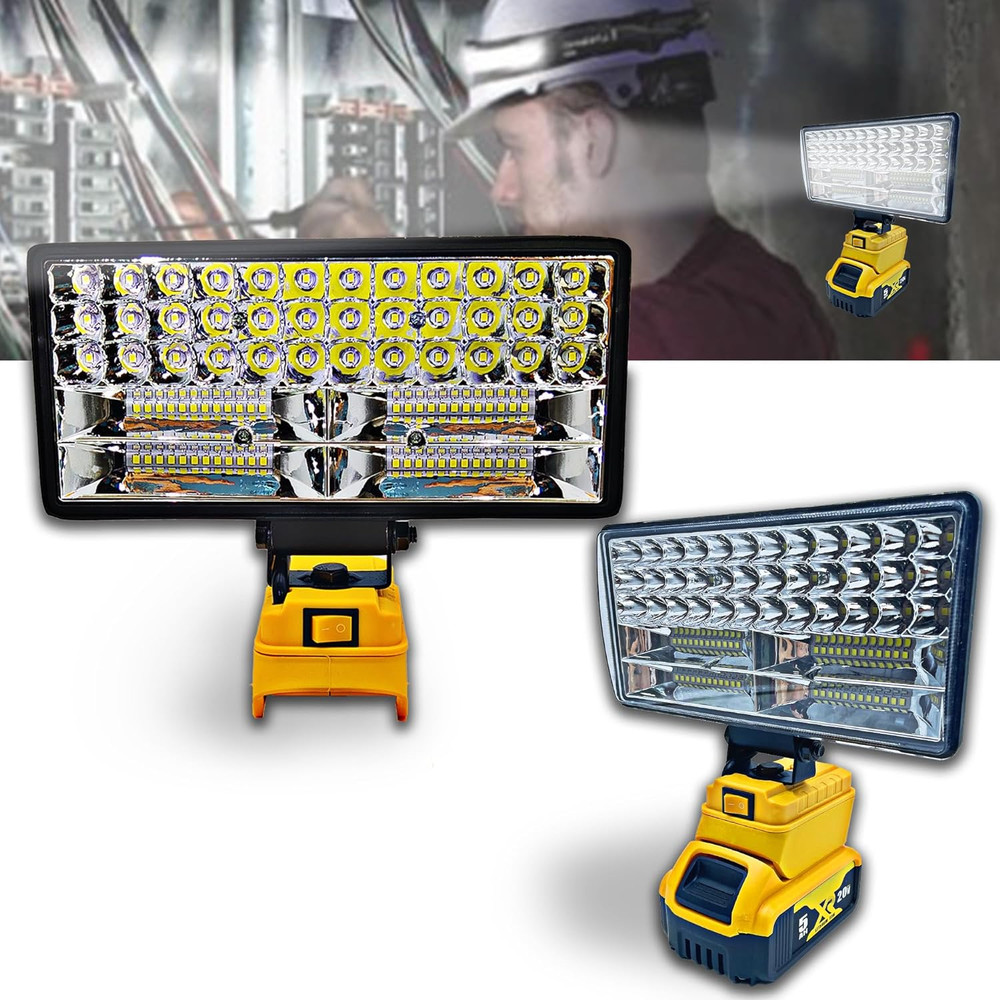 Cordless LED Work Light for Dewalt 20V Battery，90W 5400LM Wide Beam Flood Lig...