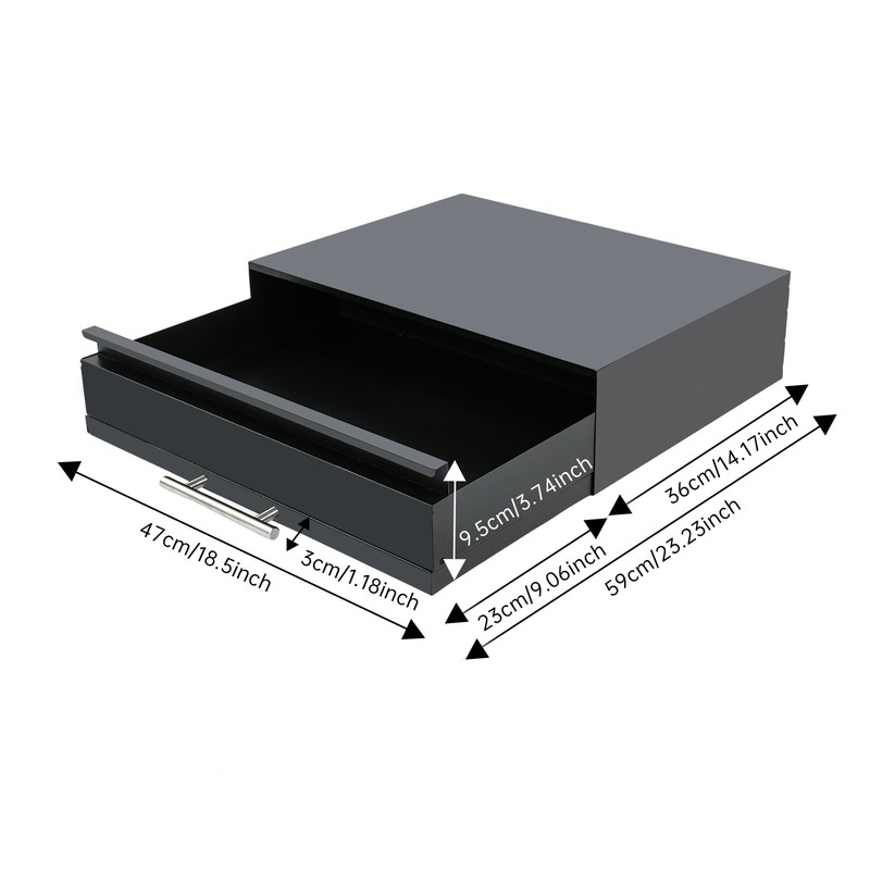 Countertop Organizer Microwave Rack Microwave Stand with Drawer &Shelf Black gallery