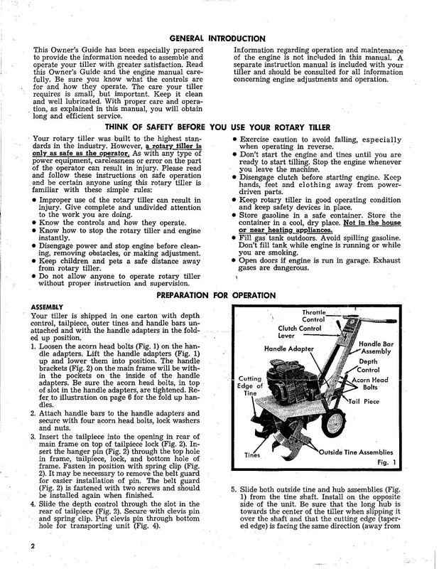 Owners Instruction Manual Montgomery Ward Rotary Front Tine Tiller GIL-1589A 5HP gallery