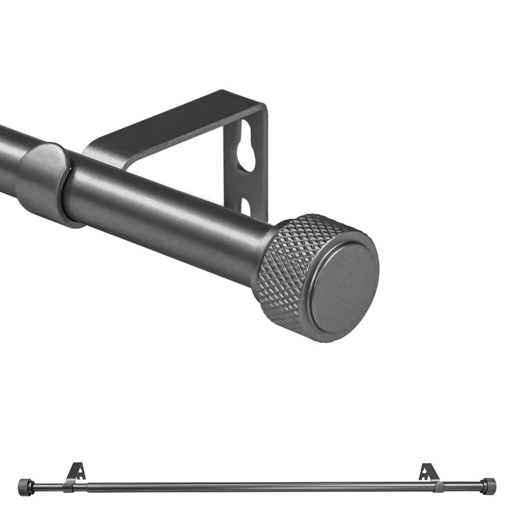 5/8" Diam Adjustable Single Drapery Curtain Rod Set w/ Maniglia Finials,28"-120"