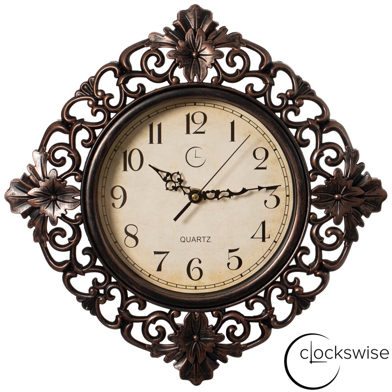 New Clockswise Classic Round Decorative Hanging Wall Clock with Scroll Frame gallery