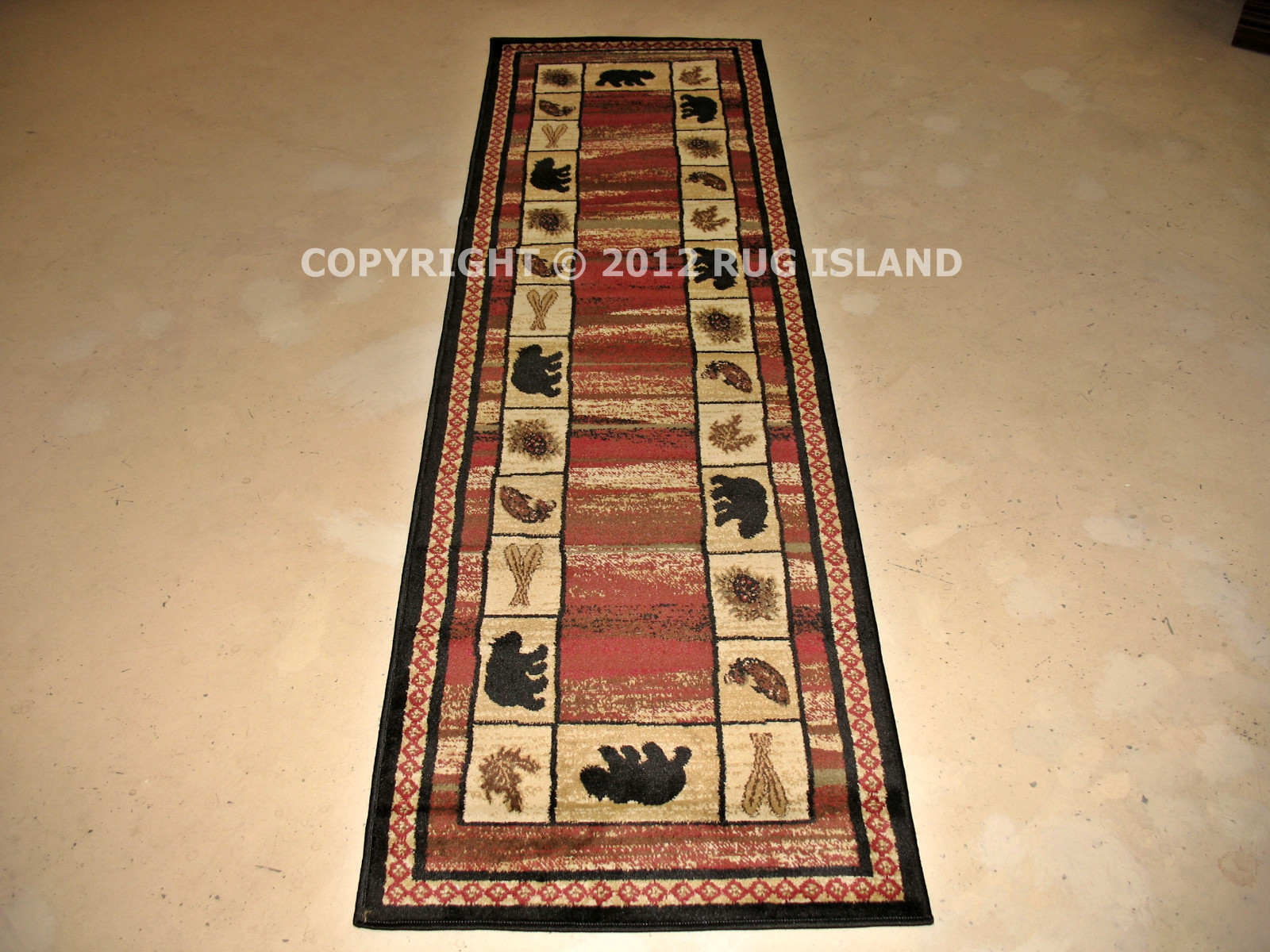 Lodge Cabin Rustic Bear Pine Fish Area Rug **FREE SHIPPING** gallery