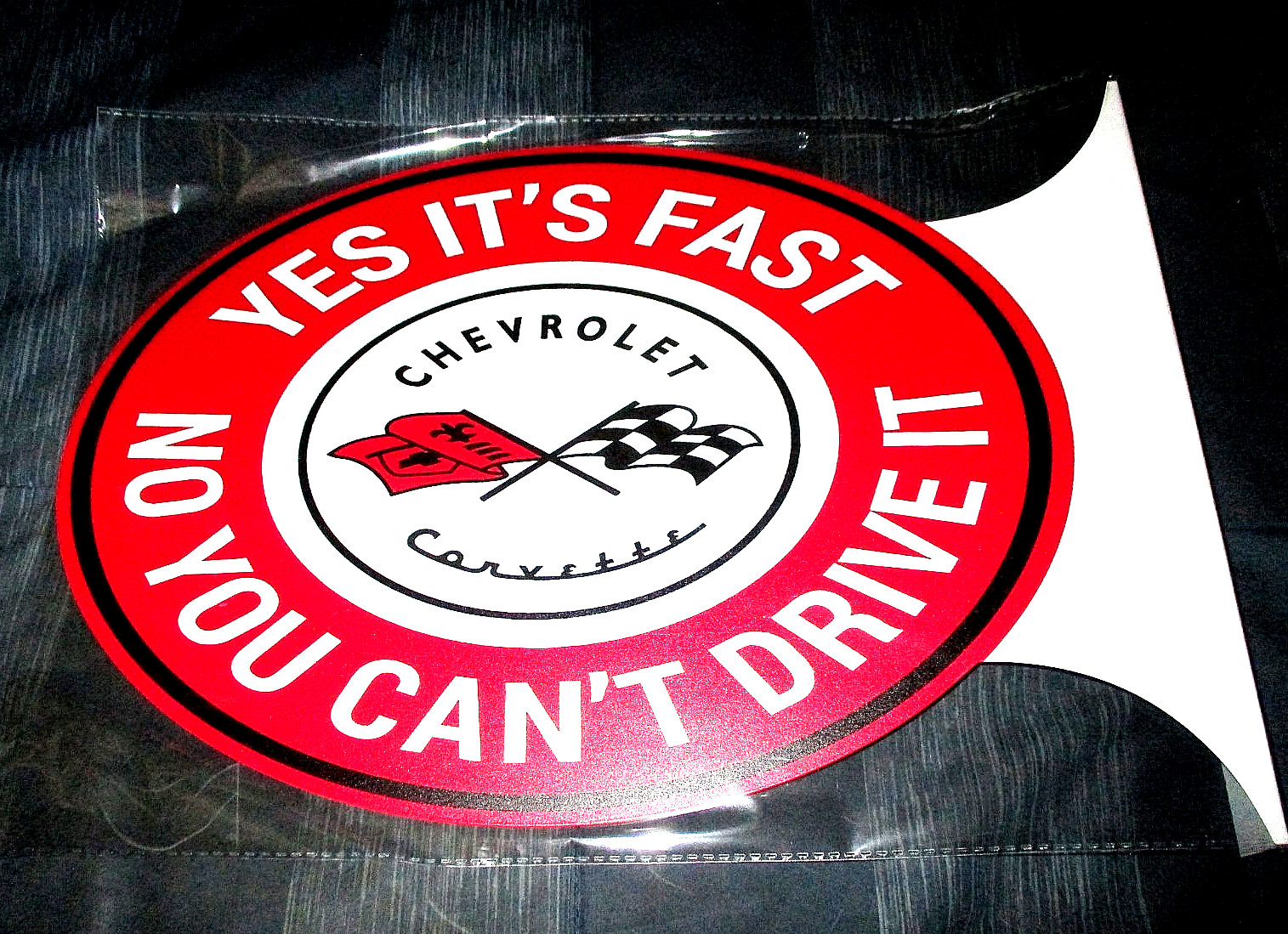 CHEVROLET CORVETTE - Yes It Is Fast - Double-Sided Metal Flange Sign #01a NEW** gallery
