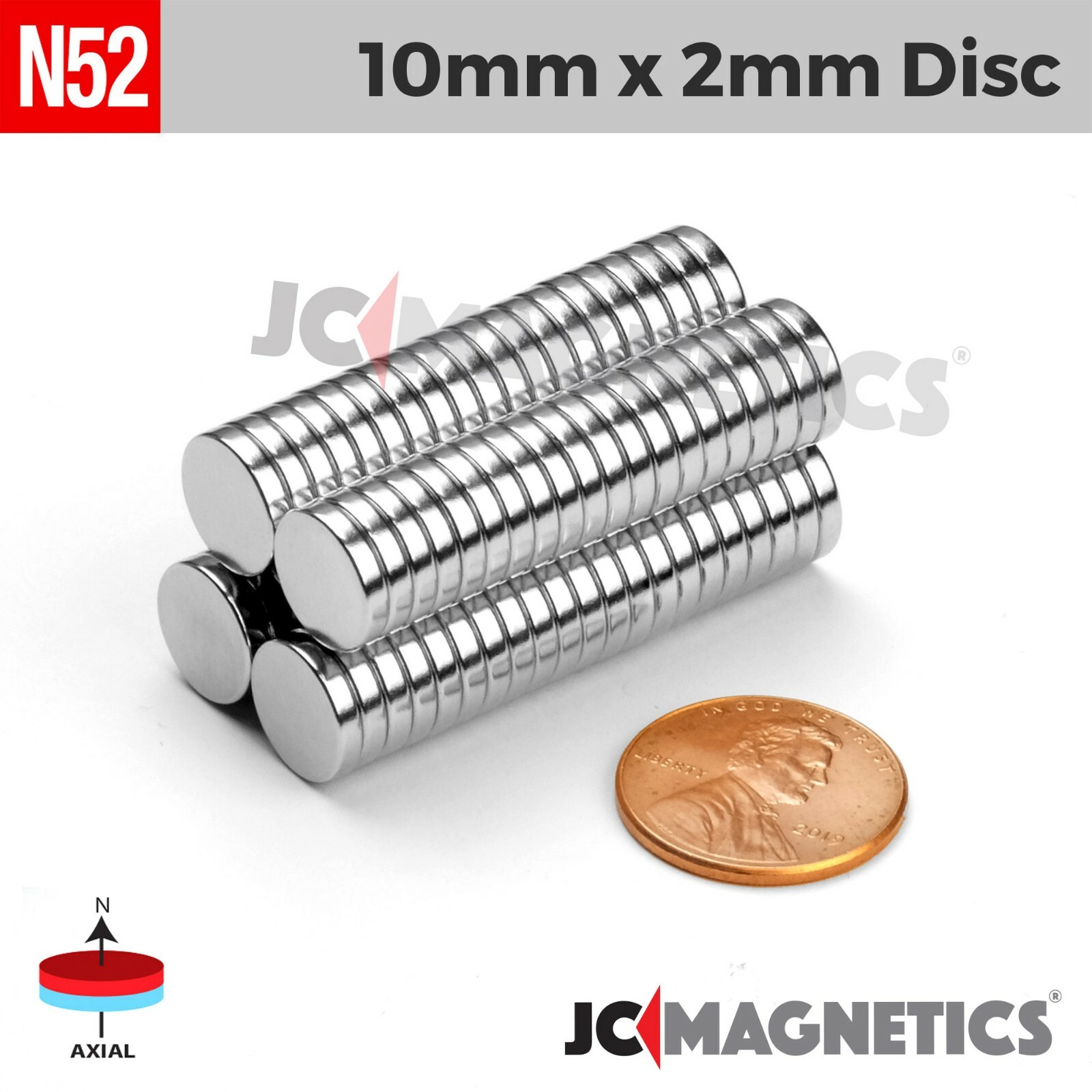 10mm x 2mm N52 Super Strong Round Disc Rare Earth Neodymium Magnets 10x2mm gallery