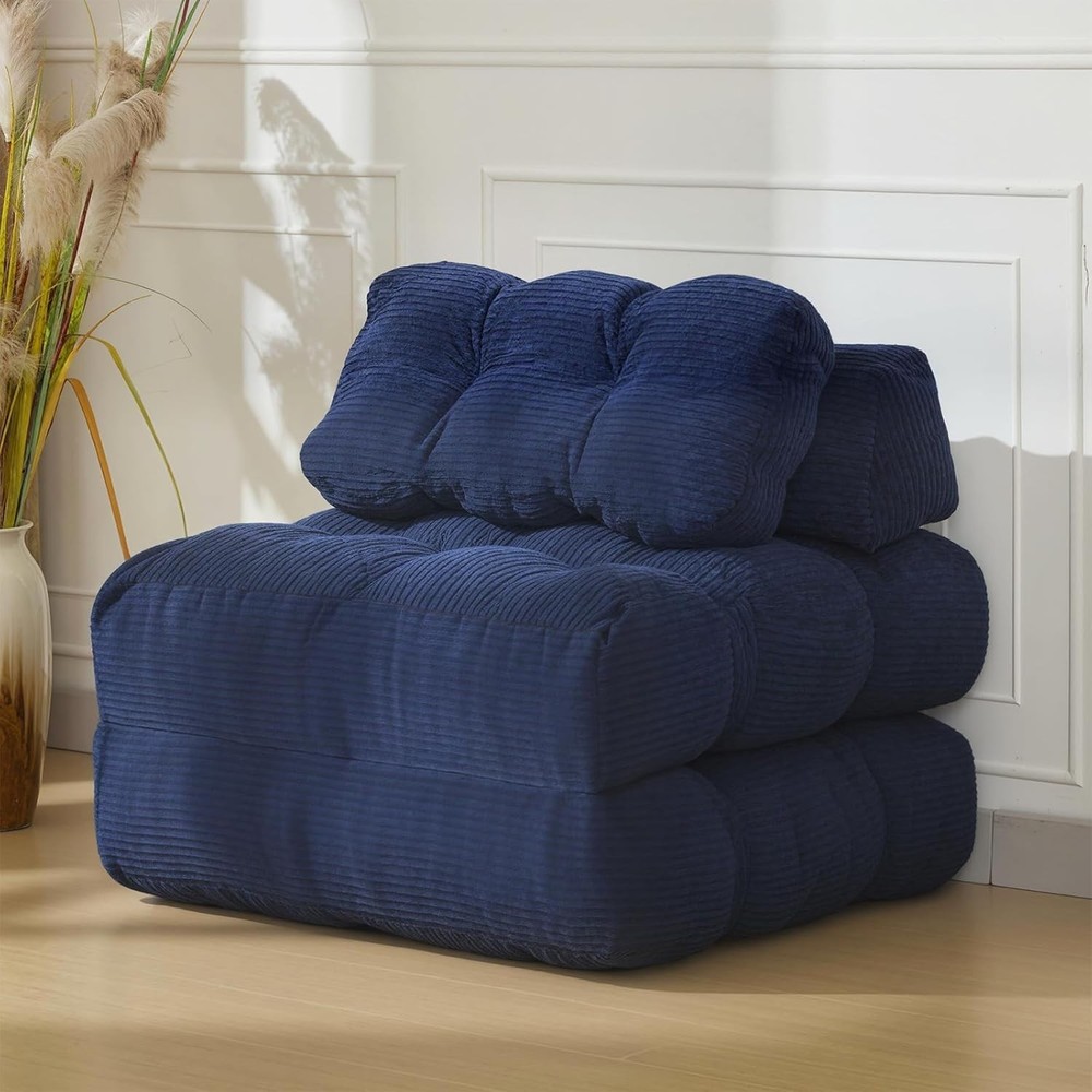 Folding Sofa Bed Convertible Sleeper Chair W/ Pillow Foldable Mattress W/ Back