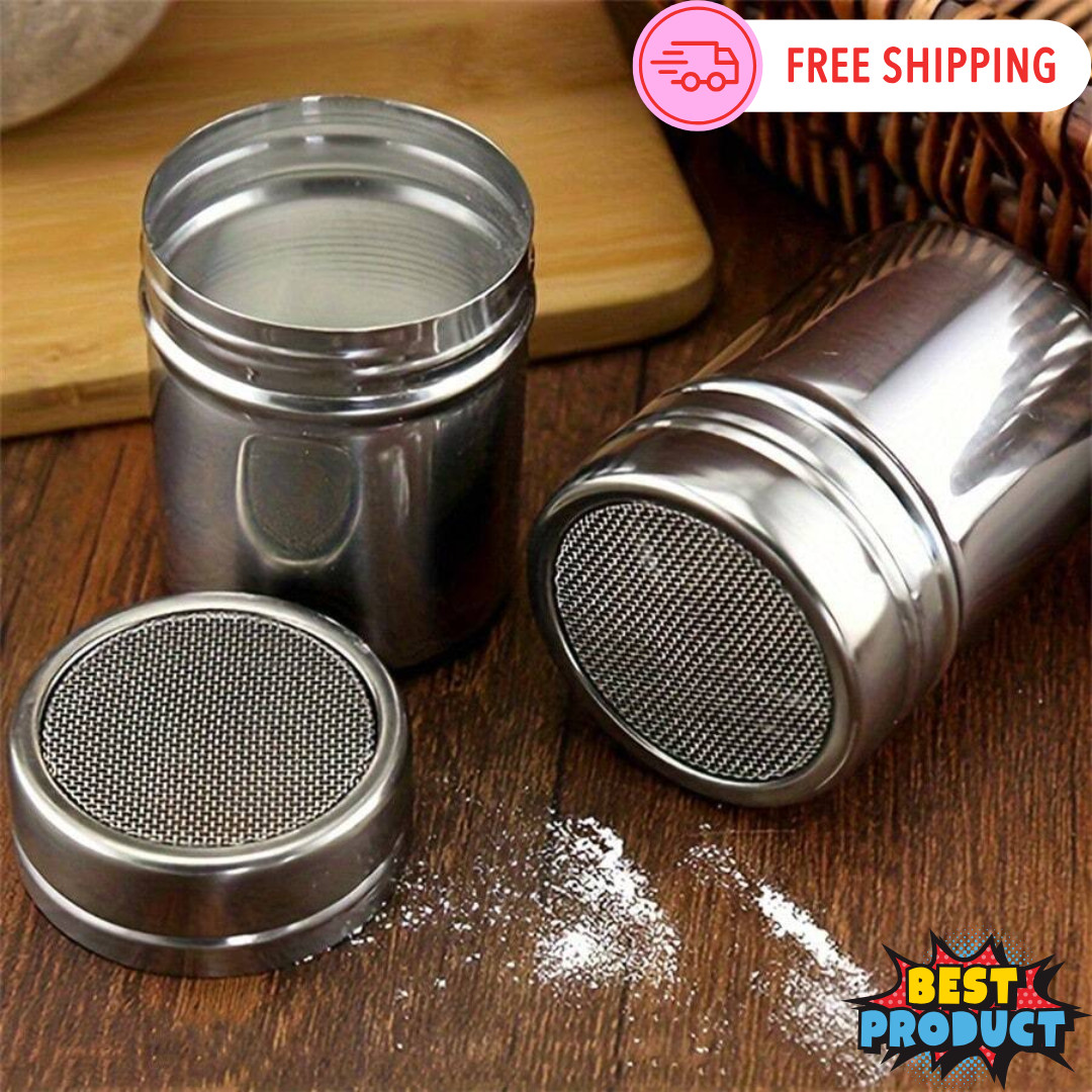 Stainless Steel Powder Icing Sugar Cocoa Chocolate Flour Duster Sifter Shaker gallery