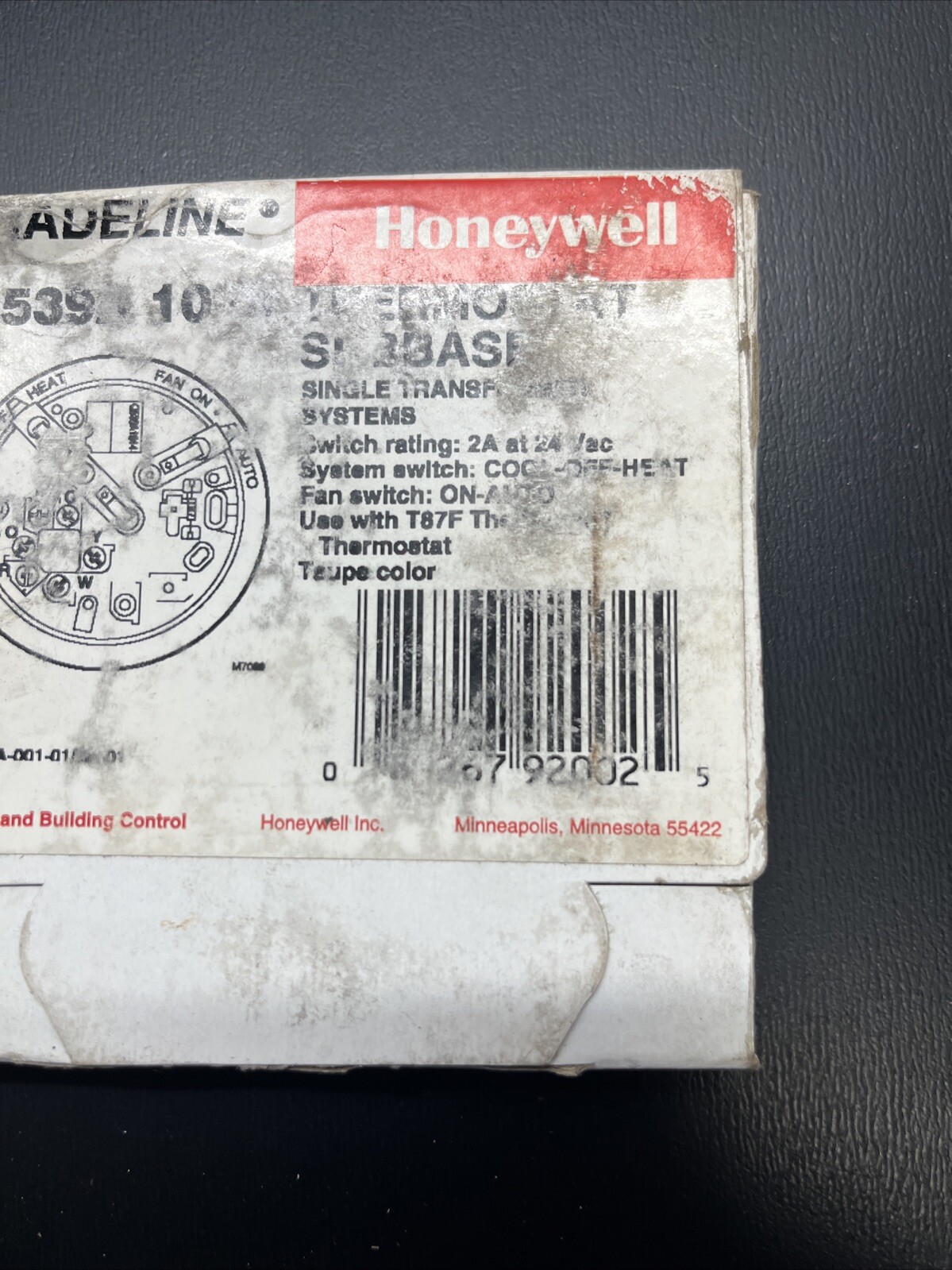 Tradeline Q539A 1014 Switching Thermostat Sub Base COOL-OFF-HEAT Control gallery