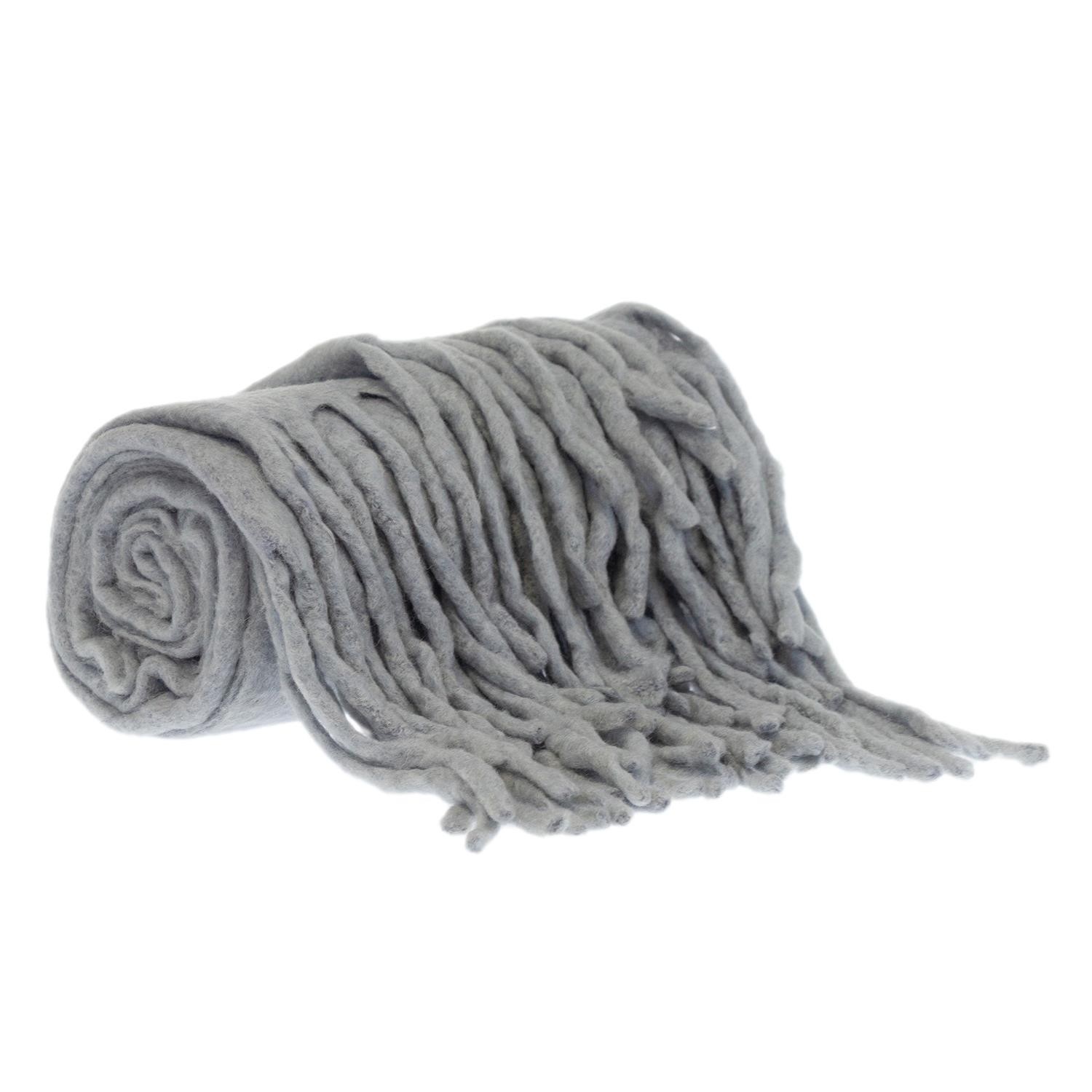 Parkland Collection Nagar Handloomed Gray Wool Blend Throw Blanket 52" x 67" gallery