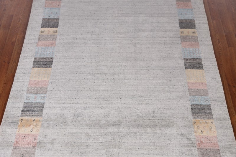 Bordered Eye-catching Gabbeh Area Rug Handmade Wool 5x8 ft gallery