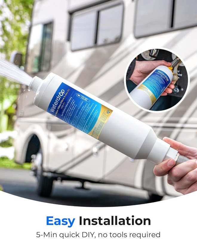 Waterdrop RV Inline Water Filter with Flexible Hose Protector, NSF Certified gallery