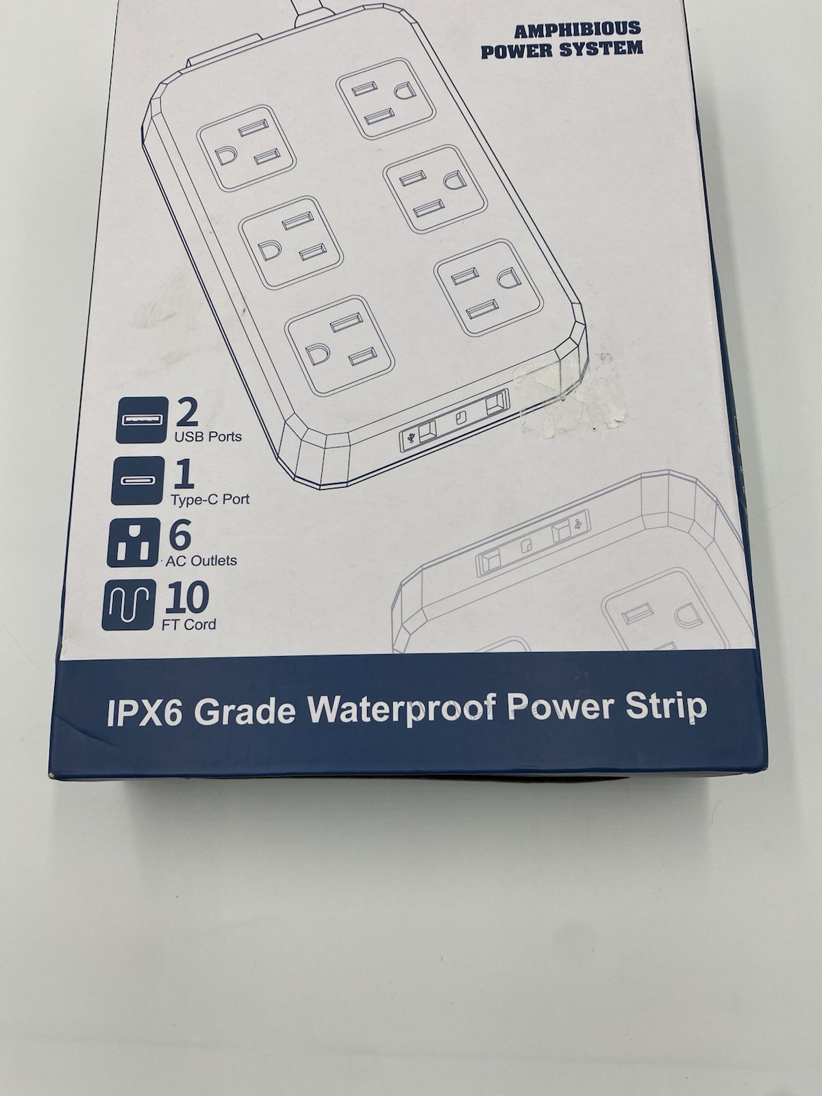 NEW IPX6 Grade Waterproof Power Strip System 6 Outlet 10ft Cord USB Port Surge gallery