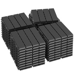 Goovilla Plastic Interlocking Deck Tiles, 36 Pack Balcony Flooring, 12″x12″ Wate