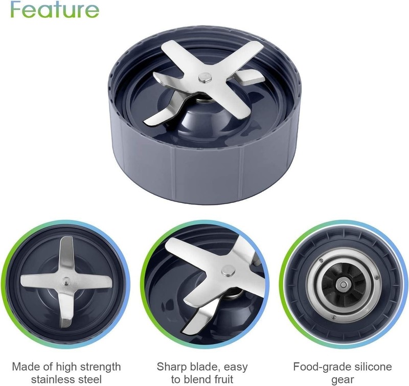 For NutriBullet 900W & 600W: 2-Pack Replacement Cross Blades with Seals gallery