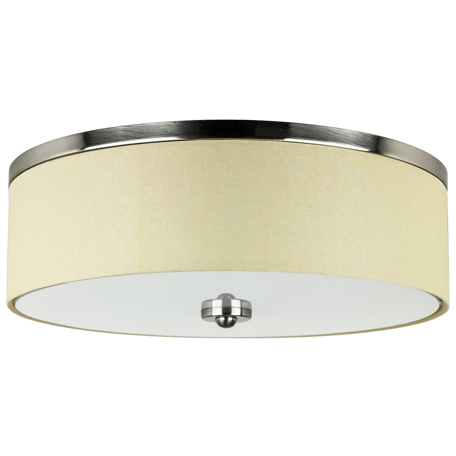 13" Semi Flush Mount Drum Ceiling Light w/ Fabric Linen, 3CCT, 20W (60W) gallery