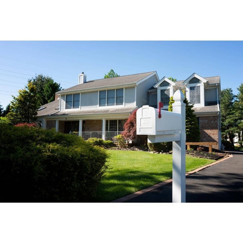 White Post Mounted Residential Mailbox - Durable Rust-Proof Plastic Construction gallery