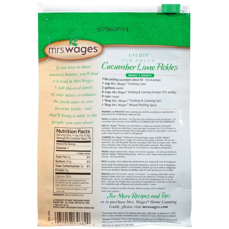 Mrs. Wages Pickling Lime | Easy-to-Make | 1 lb Resealable Bag gallery