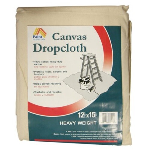 Paint Essentials Canvas Drop Cloth 12 Ft x 15 Ft
