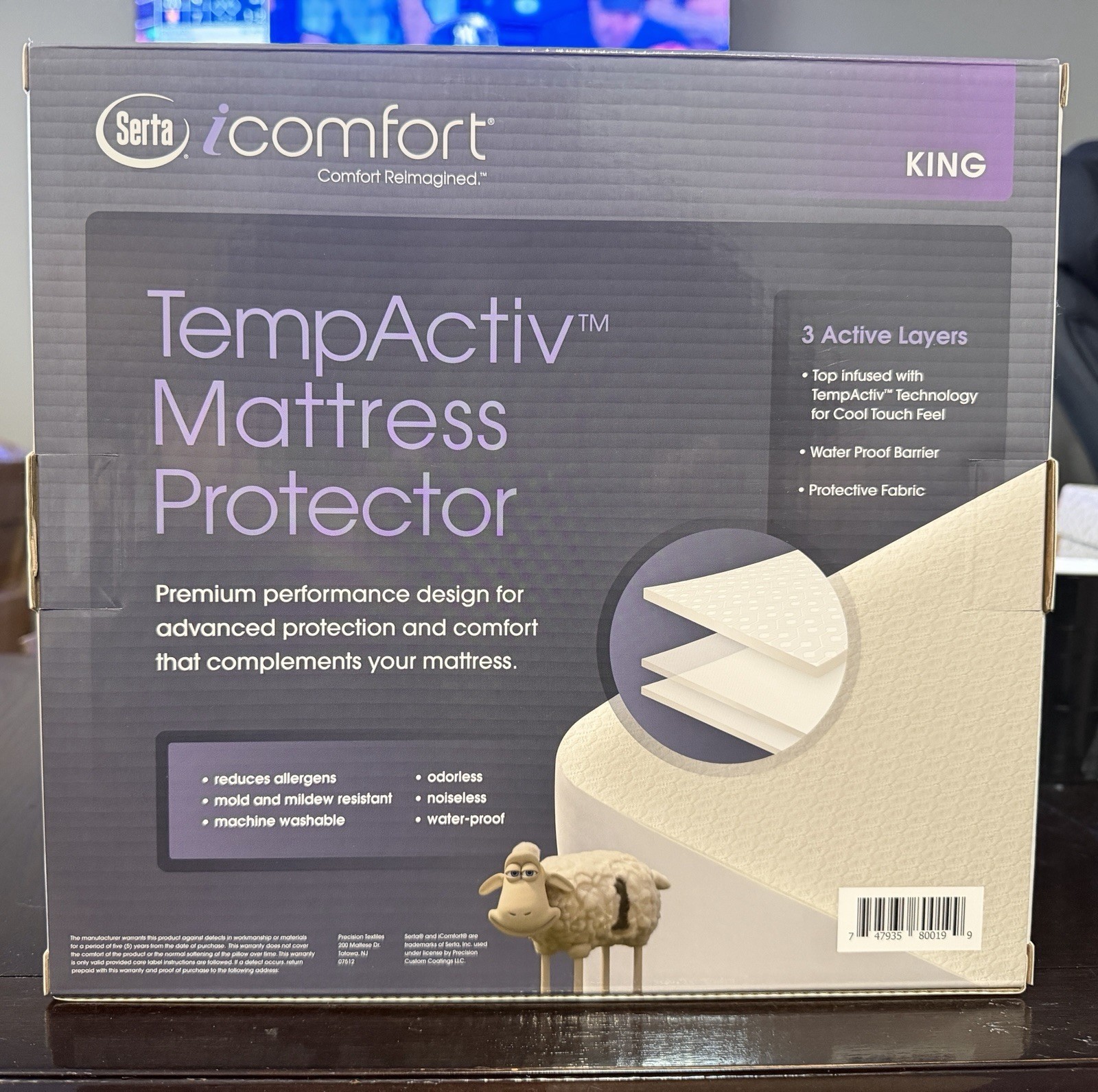Serta iComfort King Mattress Protector TempActiv Cooling Waterproof NEW Sealed! gallery