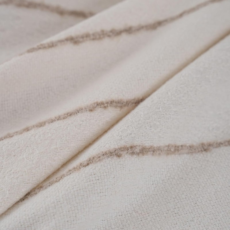White Rectangle Tablecloth 55x86 Inch, Cotton Linen Polyester Blend Stripes gallery