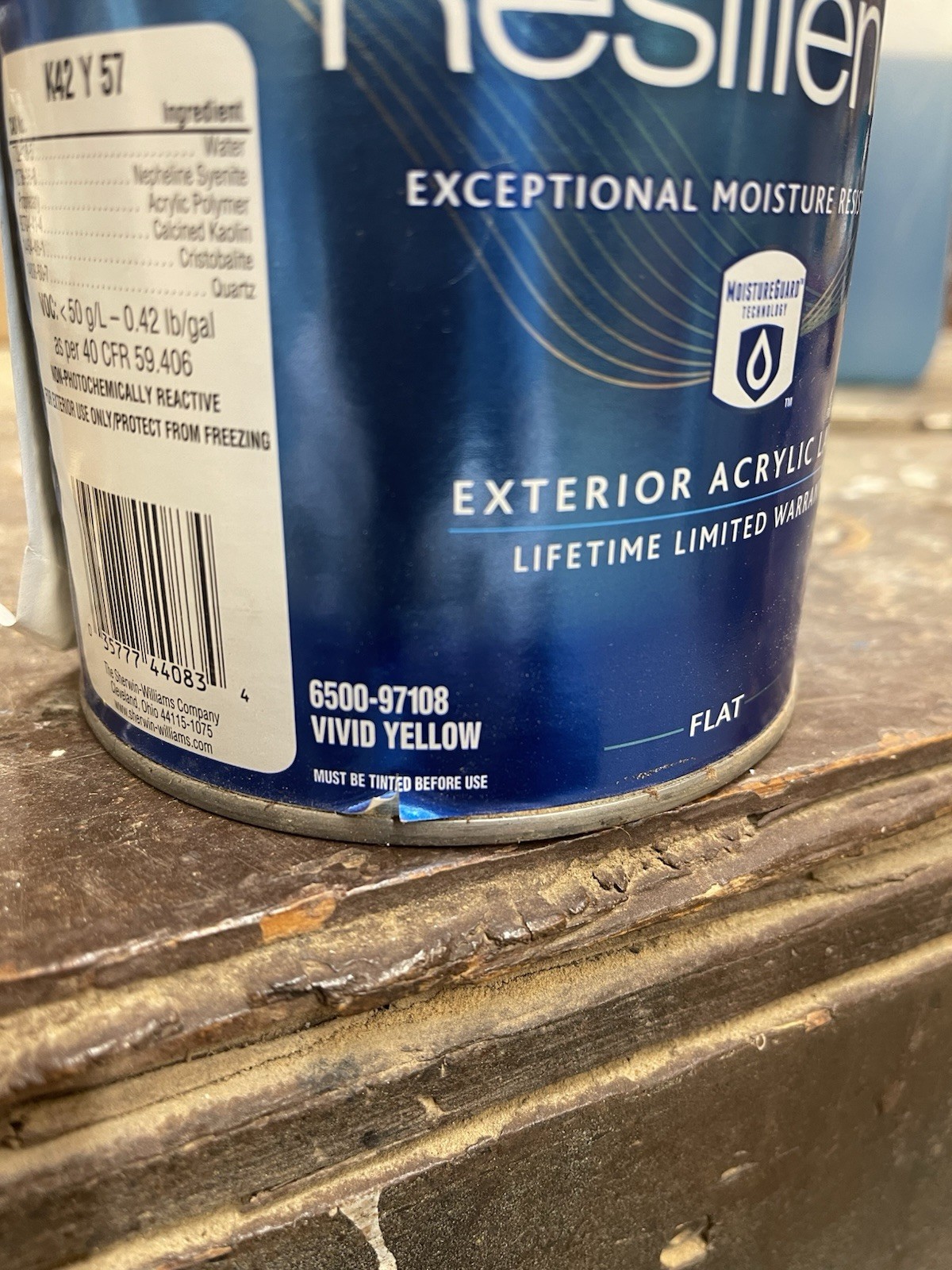 1 Qt Resilience Sherwin Williams Exterior Acrylic Latex Paint/Vivid Yellow Base gallery