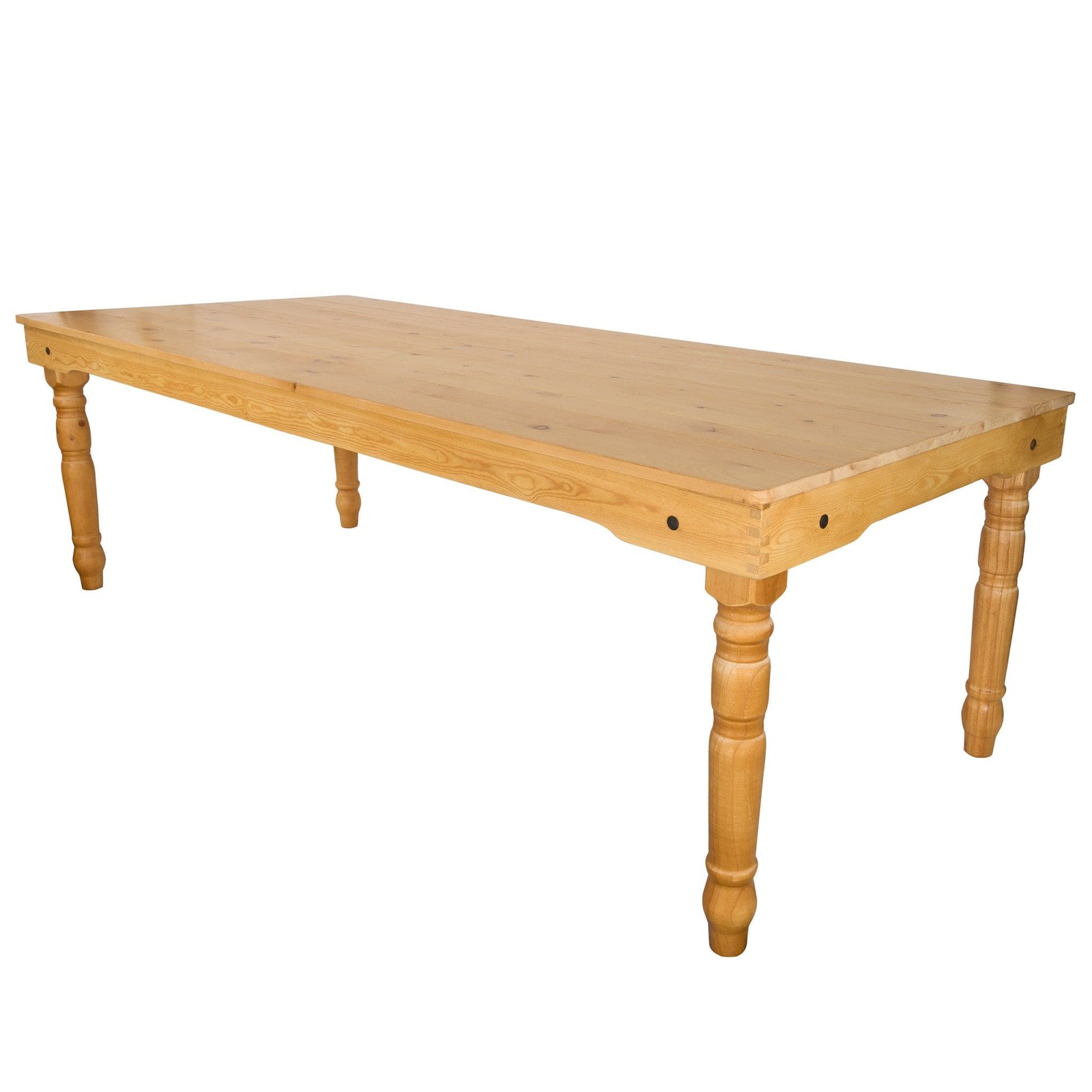 Natural Rectangle Wood Farm Table 96" x 40" - Thin Fluted Legs by Chivari gallery