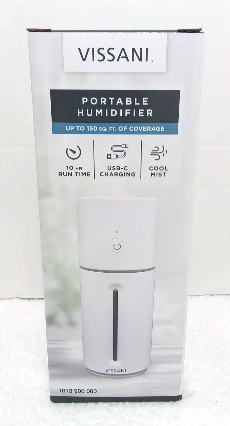 Vissani Portable Humidifier Cool Mist USB-C LED - White - 150 Sq. Ft. Coverage gallery