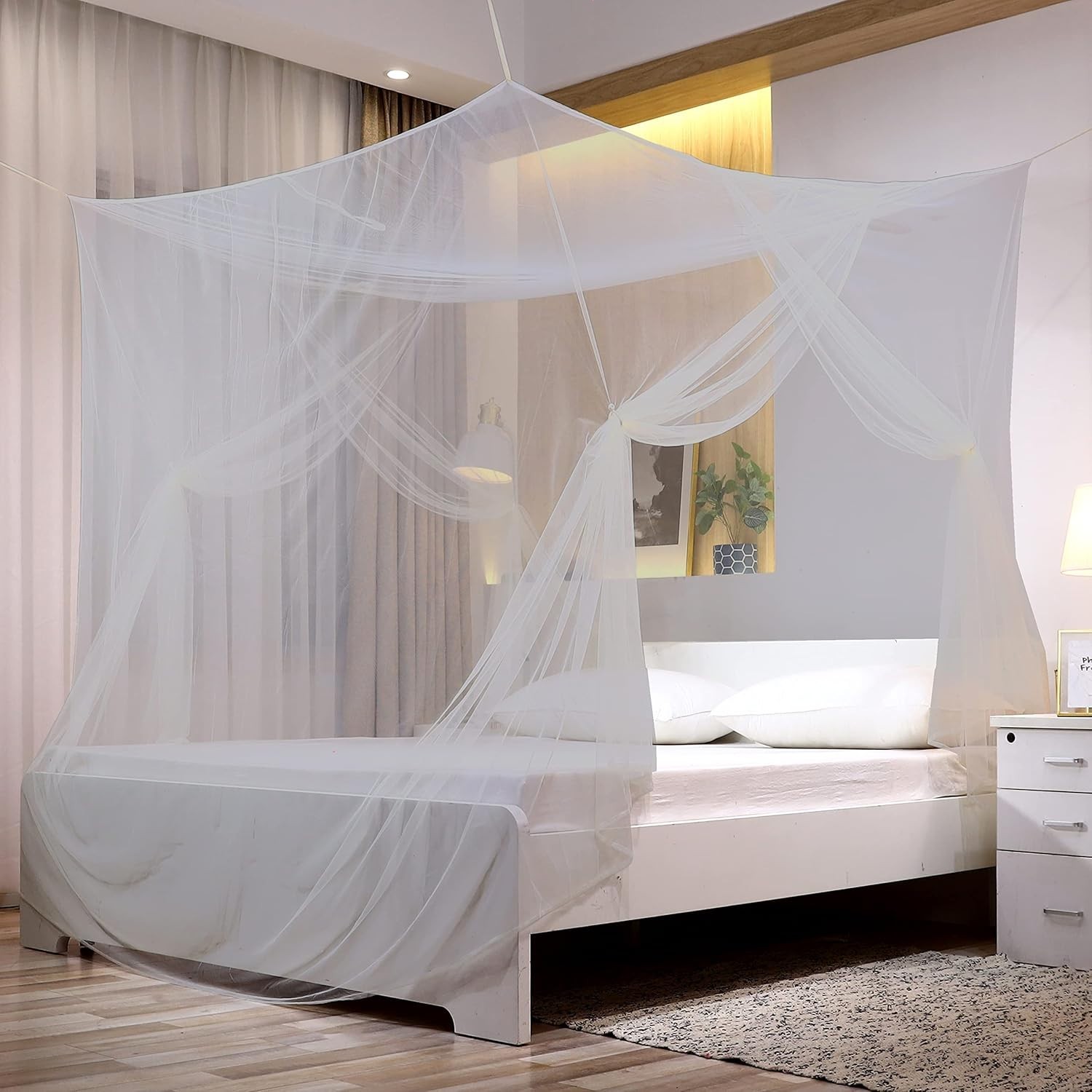 No-See-Um mesh Square Mosquito Net for King Size Bed 2 Openings Netting Mosquito gallery