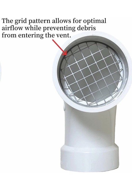 PVC termination vent with stainless steel screen,90°Roof Vent Cap for Furnace 2” gallery