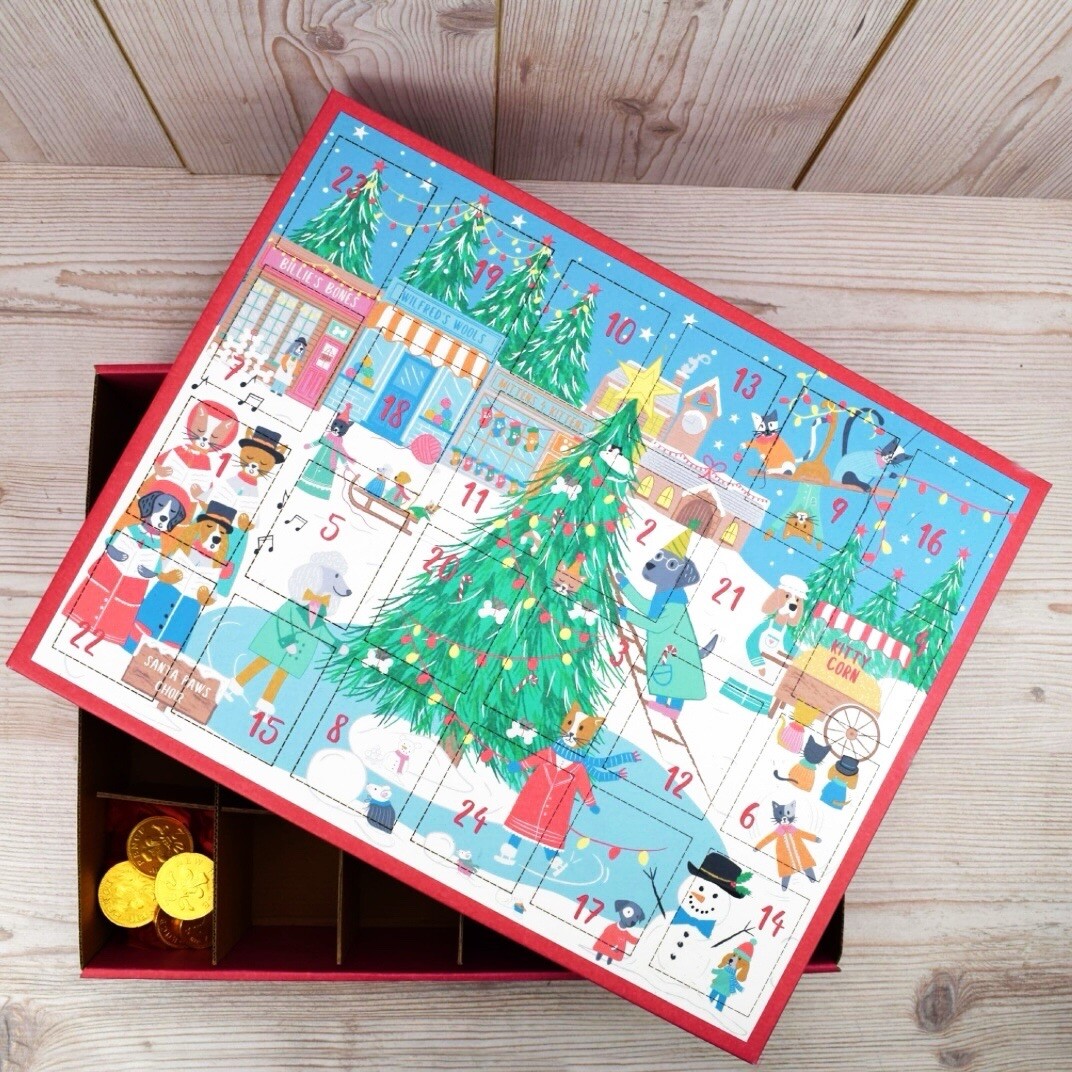 Christmas Advent Calendar Box DIY Countdown To Christmas Box 24 Days Dog Theme gallery