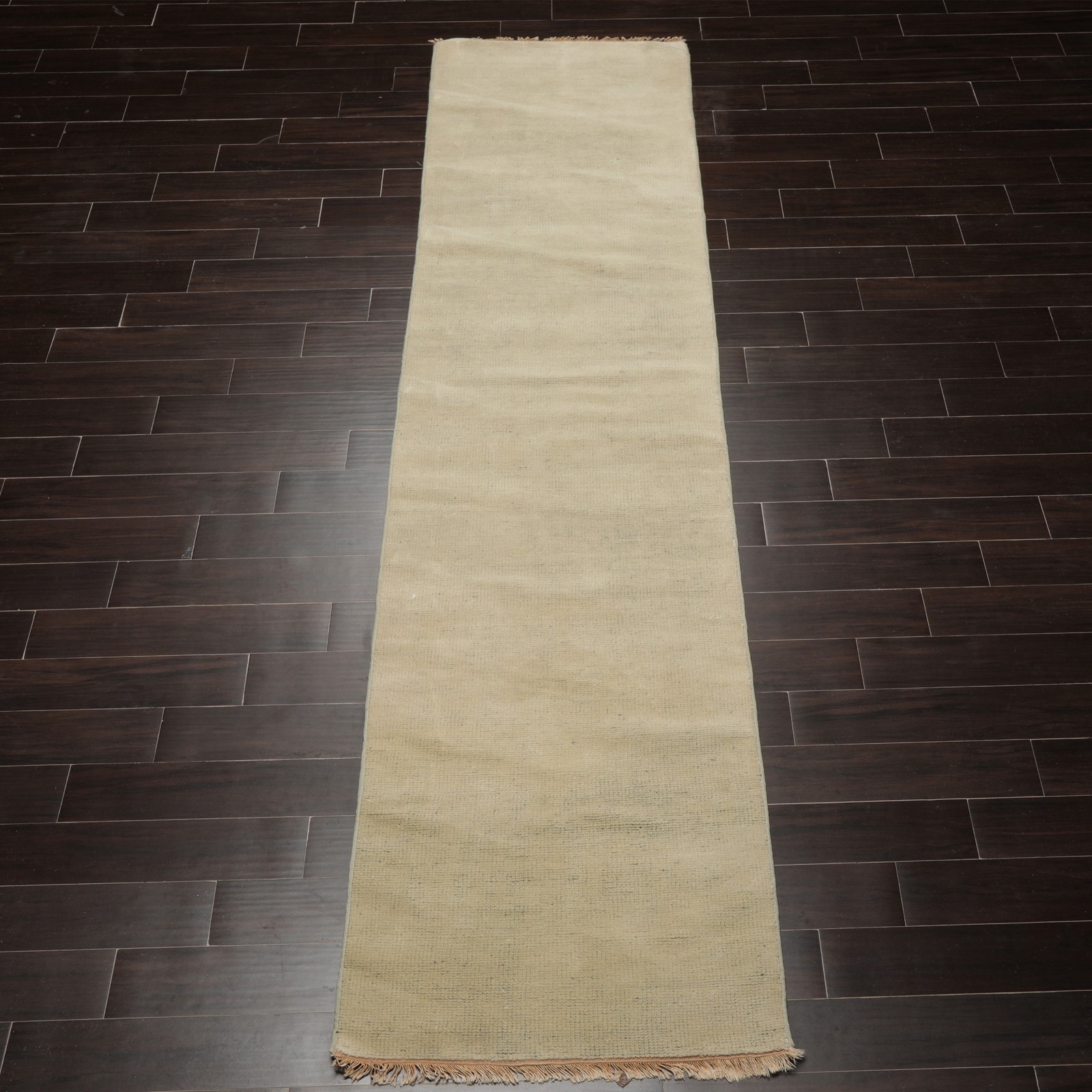 LoomBloom 2'5''x12' Runner Hand Knotted Wool Pale Mint Tibetan Modern Area Rug gallery