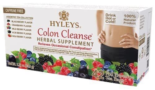 (2-PACK BUNDLE ) HYLEYS 42 CT Colon Cleanse 5 Flavor Assorted Tea (84 TEA BAGS) gallery