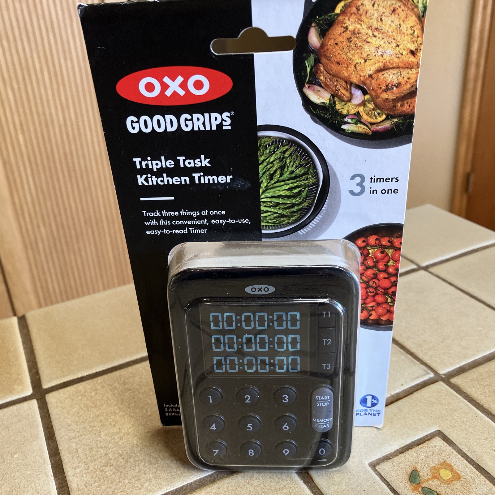 OXO Good Grips Digital Triple Task Kitchen Timer Angled Easy Read NEW FREE SHIP gallery