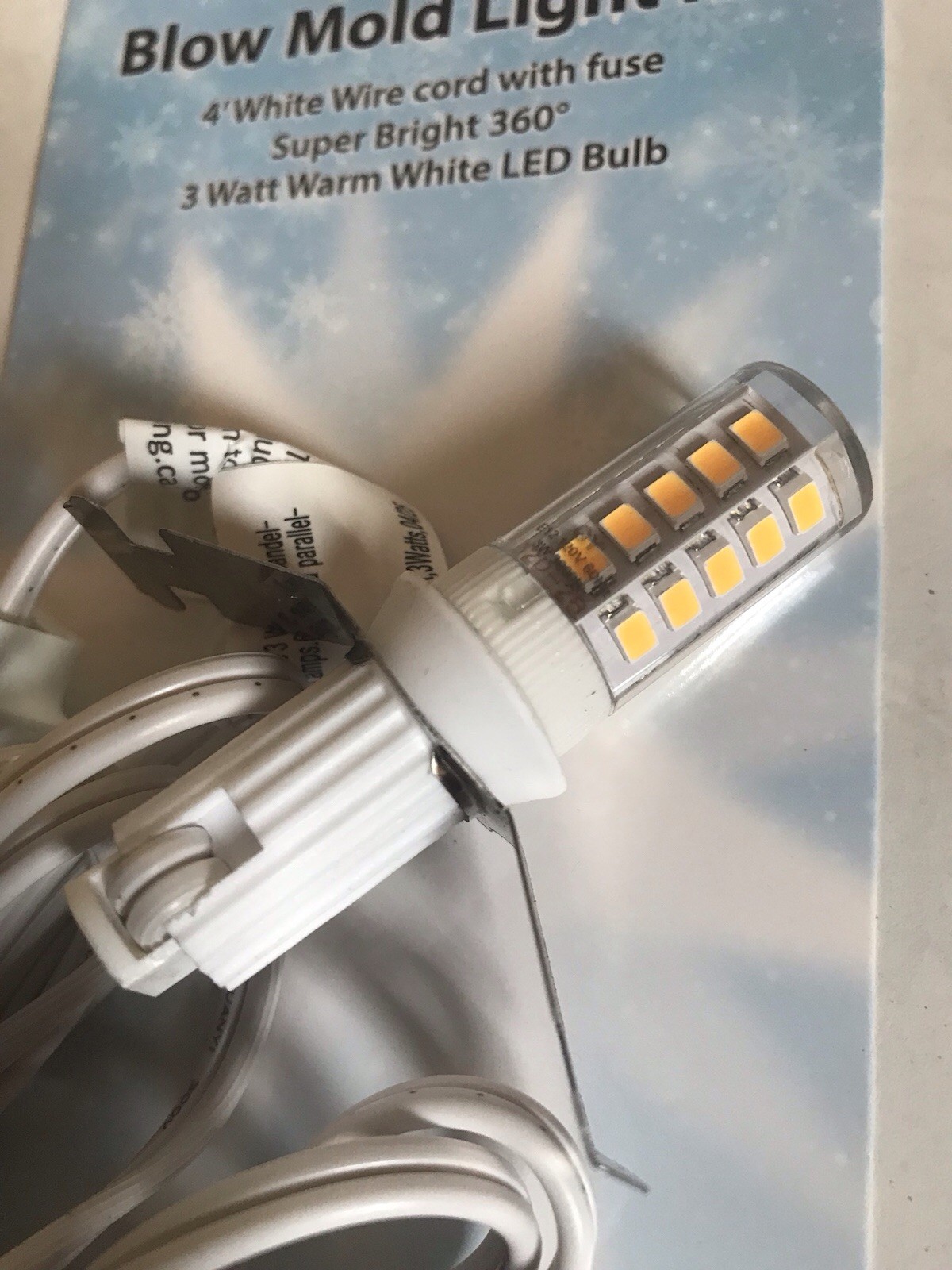 Blow Mold Light Kit Clip In Cord Warm White LED Super Bright Bulb 48” Inches gallery