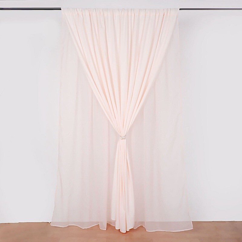 BLUSH 10 ft x 10 ft Polyester Sheer Chiffon Dual Layer CURTAIN Rod Pockets Party gallery