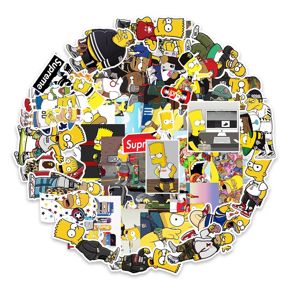 50 Pcs Stickers The Simpsons Character Luggage Skateboard Car Laptop Phone Vinyl gallery