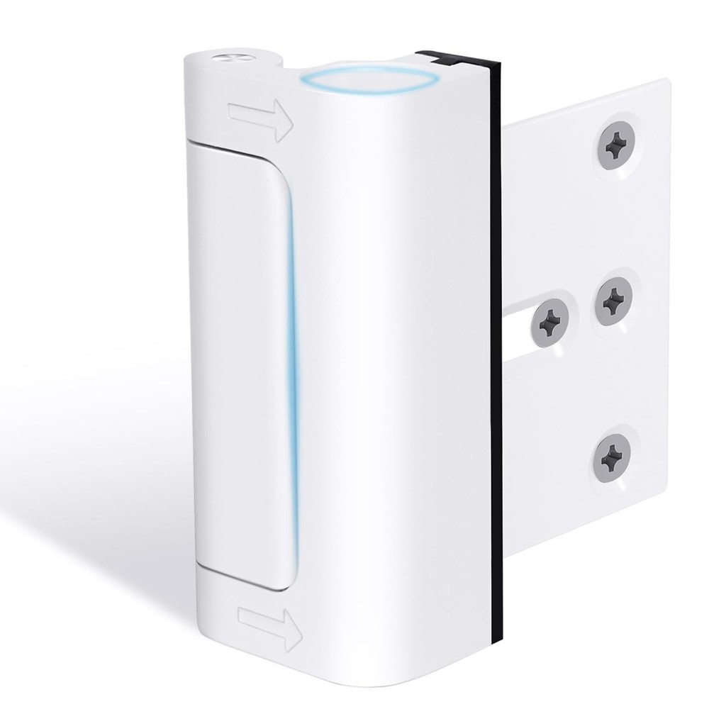 Door Reinforcement Lock Withstands 800lbs of Force - White Extra Child Proof ...