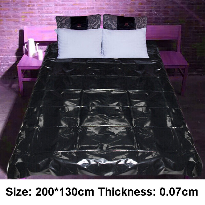 Waterproof Black PVC Bed Sheet Cover for Wet Games Full Size Bedding Sheet USA gallery