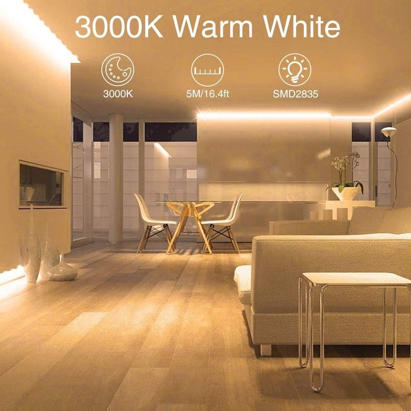 Warm LED Strip Lights,16.4ft Dimmable Strip Lighting,3000K 5m 12v Tape Light,... gallery